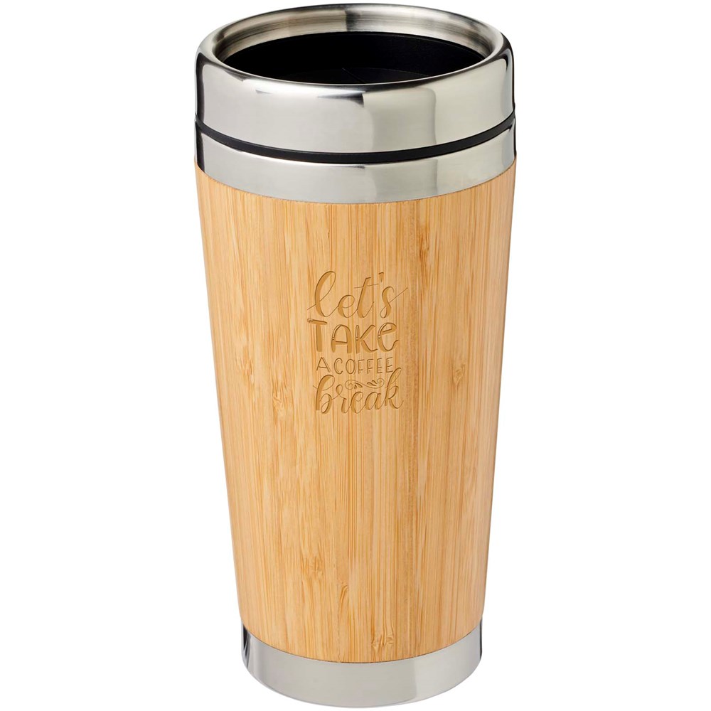Bambus 450 ml beker met buitenzijde van bamboe
