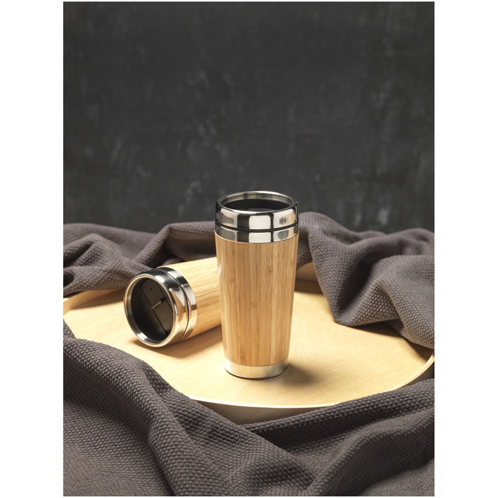 Bambus 450 ml beker met buitenzijde van bamboe