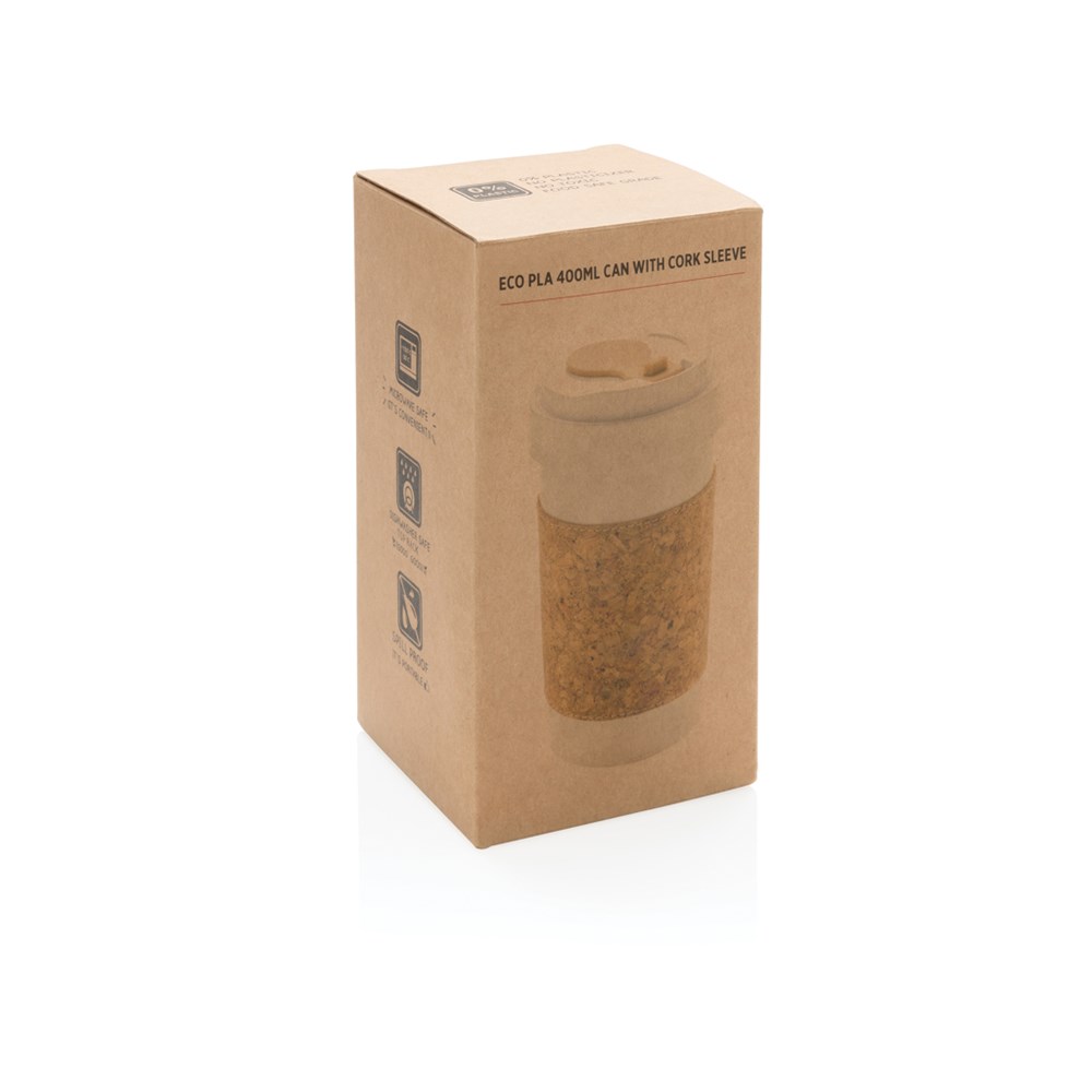 Eco PLA Reisbeker Kurk Handvat 400 ml