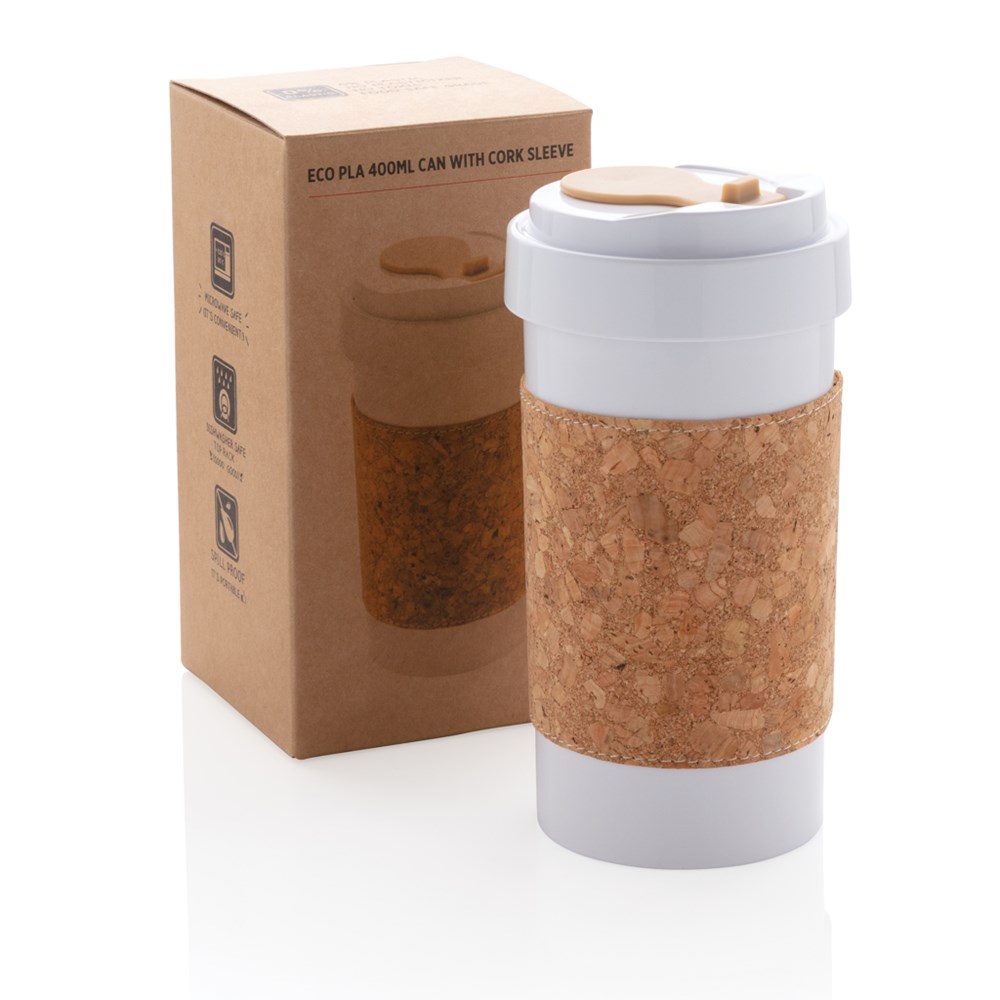Eco PLA Reisbeker Kurk Handvat 400 ml