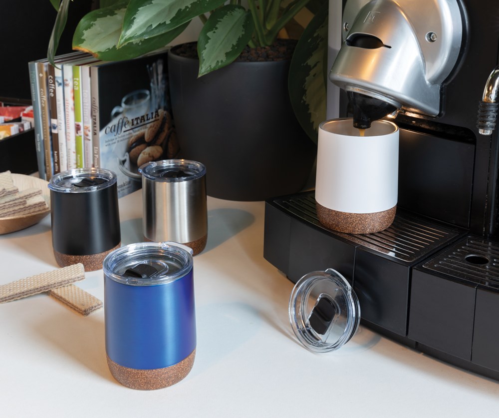 Eco Reisbeker Gerecycled RVS Kurkbodem 180 ml