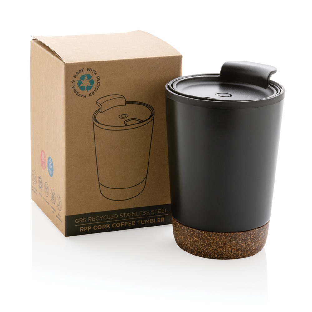 Eco Reisbeker Gerecycled RVS Kurkbodem 300 ml