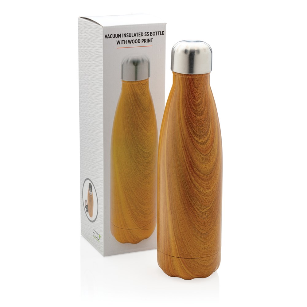 Thermosfles RVS Houtdessin 500 ml