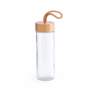Waterfles Glas Bamboe 420 ml