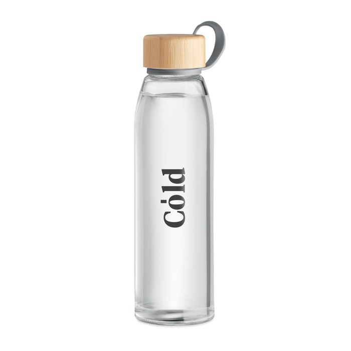 Waterfles Glas Bamboe 500 ml