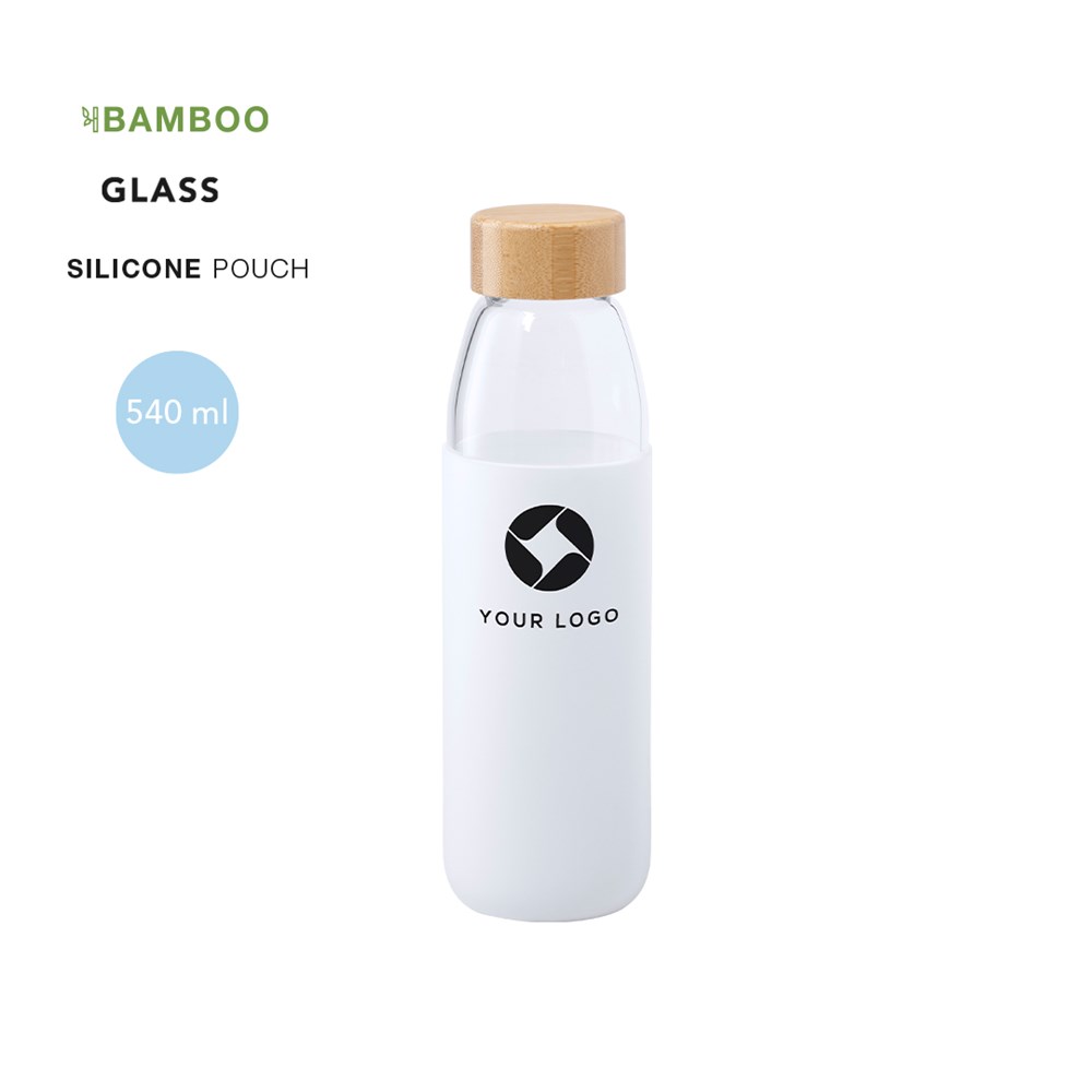 Waterfles Glas Bamboe 540 ml