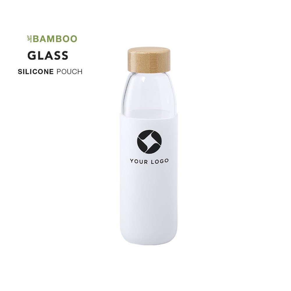 Waterfles Glas Bamboe 540 ml
