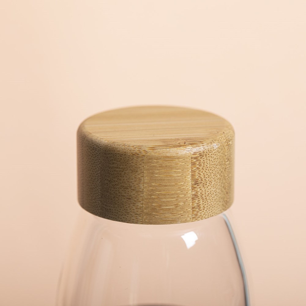 Waterfles Glas Bamboe 540 ml