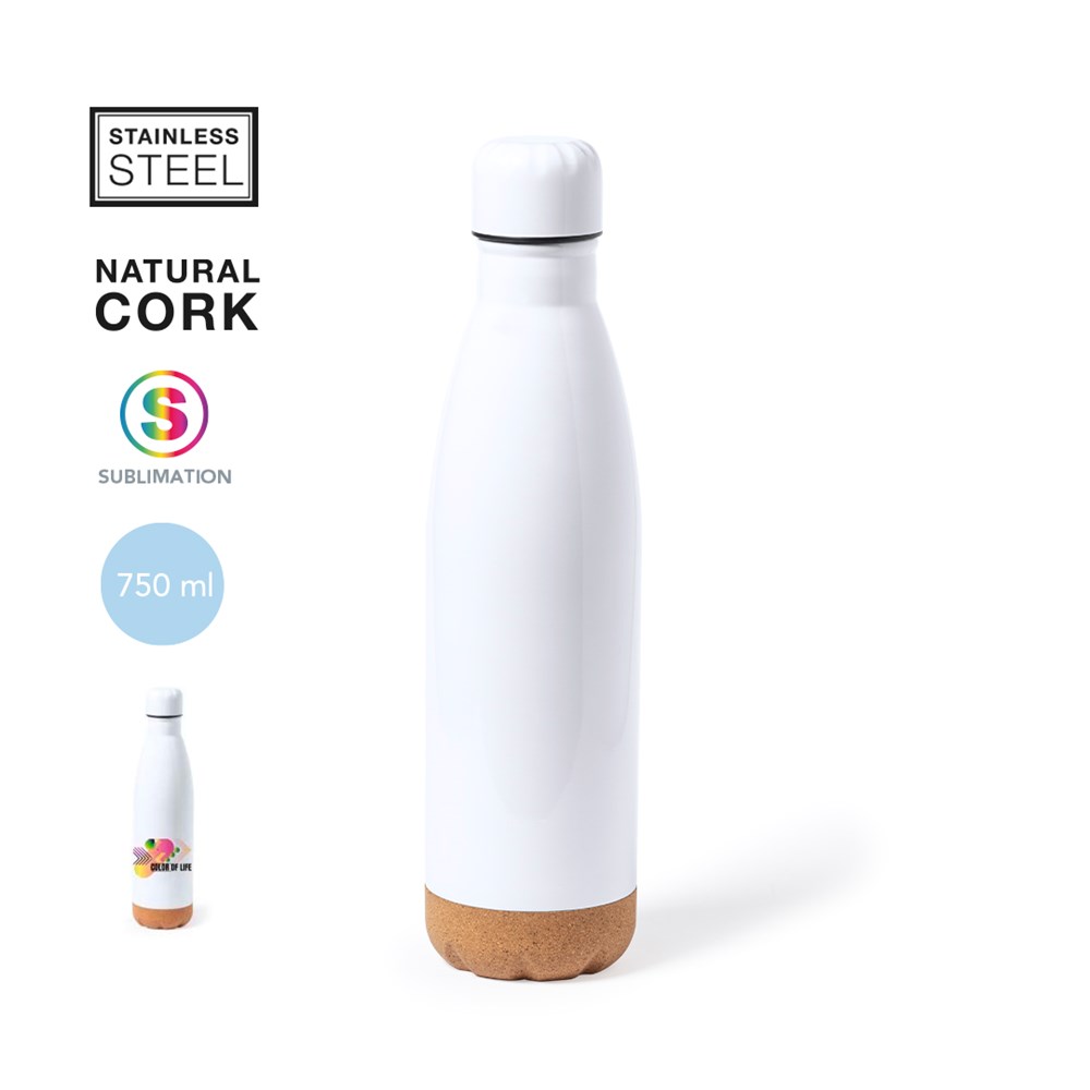 Waterfles Roestvrijstaal Kurk 750 ml