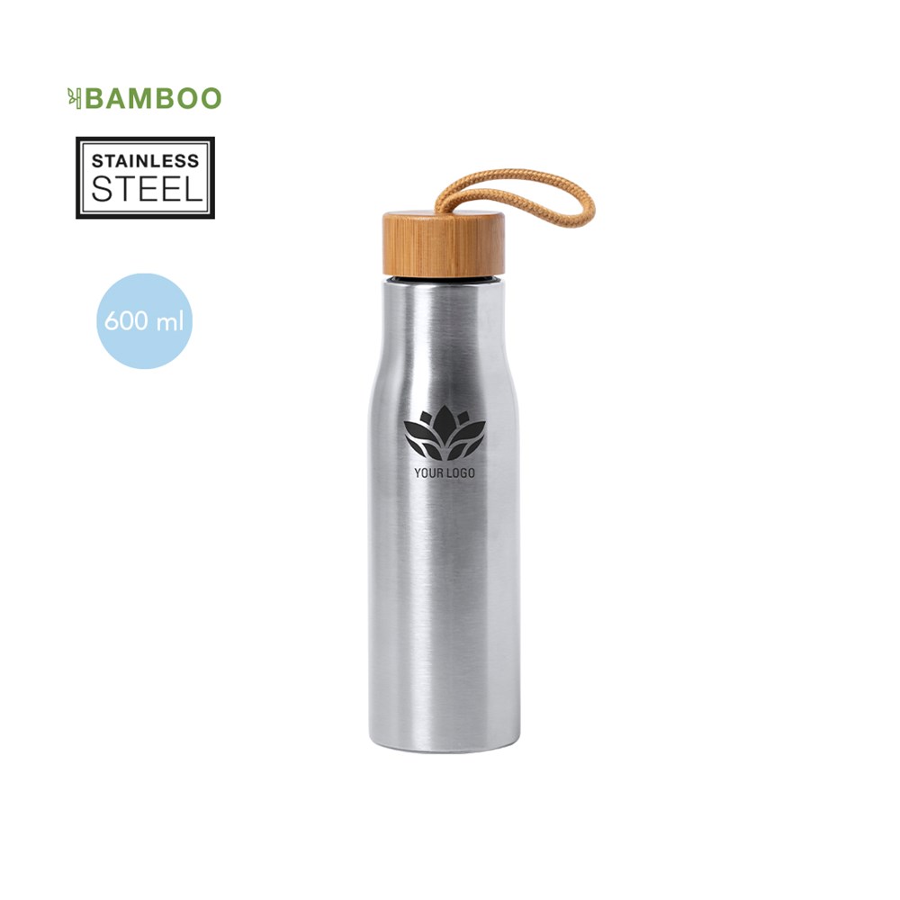 Waterfles RVS Bamboe 600 ml