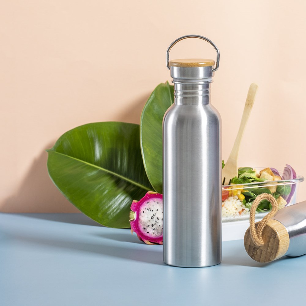 Waterfles RVS Bamboe 600 ml