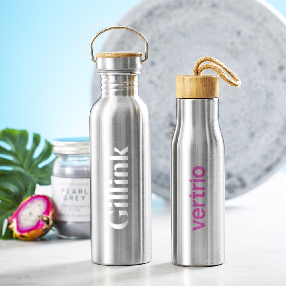Waterfles RVS Bamboe 600 ml